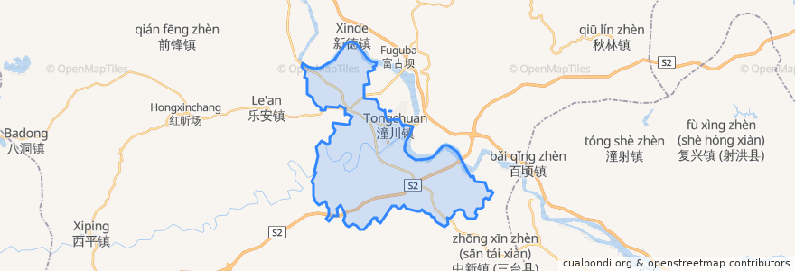 Mapa de ubicacion de 潼川镇.