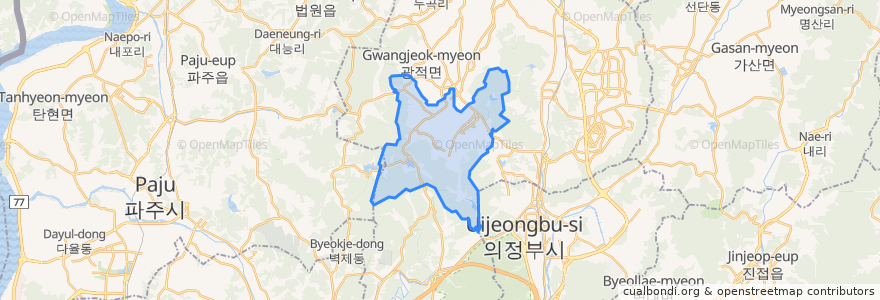 Mapa de ubicacion de Baekseok-eup.