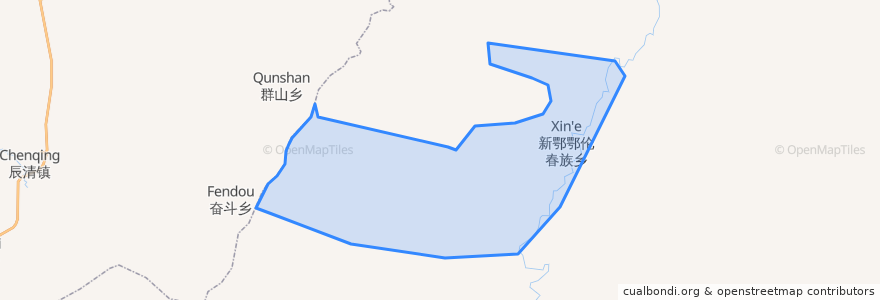 Mapa de ubicacion de 新鄂鄂伦春族乡.