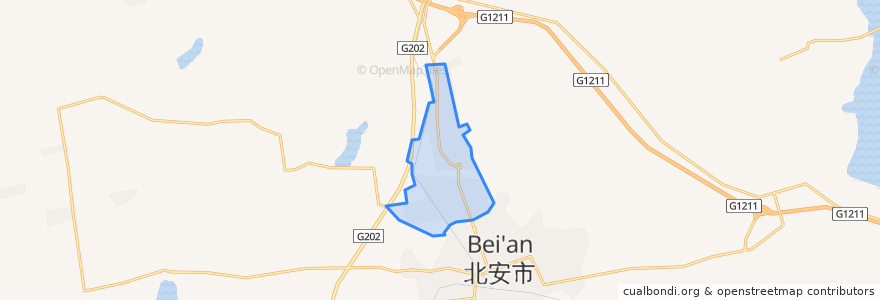 Mapa de ubicacion de 北岗街道办事处.