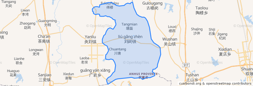 Mapa de ubicacion de 刘岗镇.