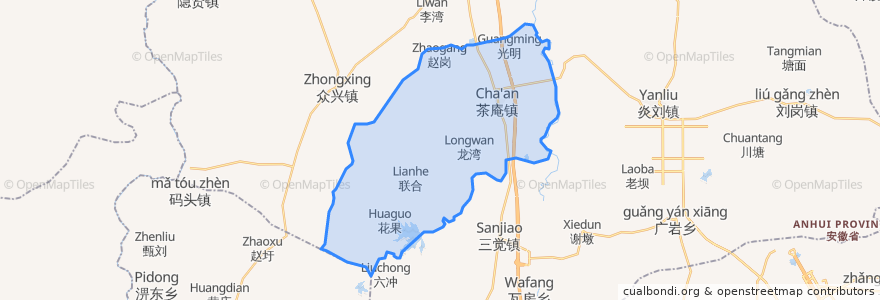 Mapa de ubicacion de 茶庵镇.