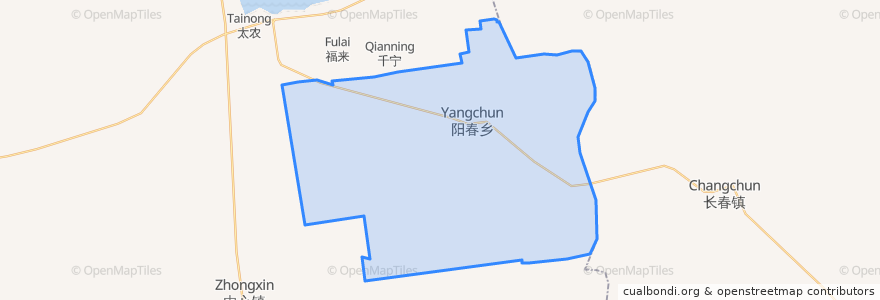 Mapa de ubicacion de 阳春乡.