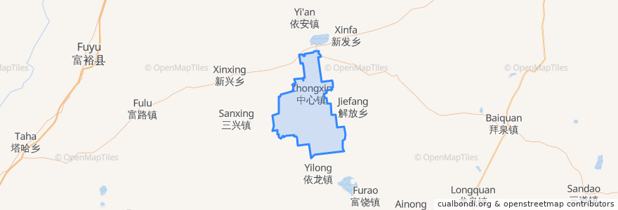 Mapa de ubicacion de 中心镇.