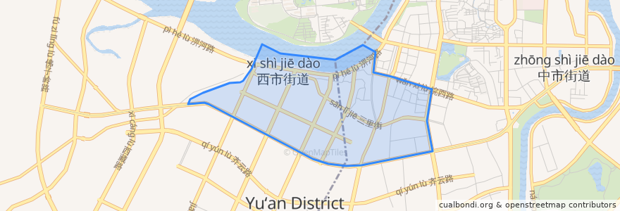 Mapa de ubicacion de 西市街道.