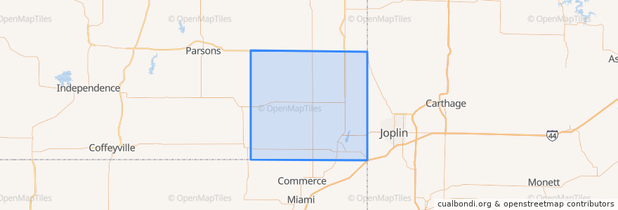 Mapa de ubicacion de Cherokee County.