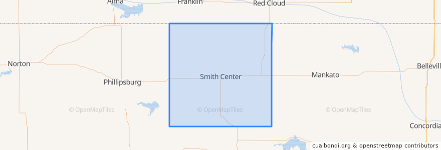 Mapa de ubicacion de Smith County.