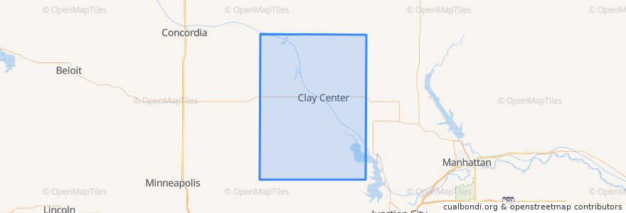 Mapa de ubicacion de Clay County.