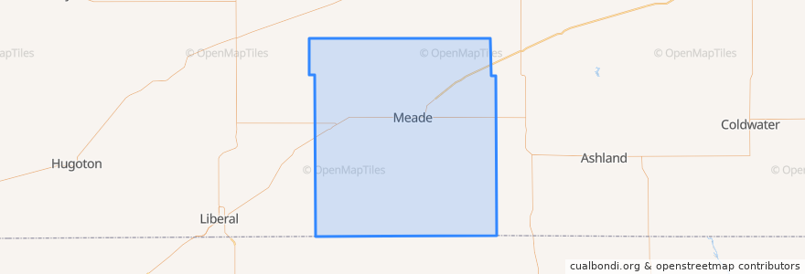 Mapa de ubicacion de Meade County.