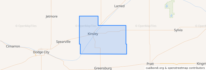 Mapa de ubicacion de Edwards County.