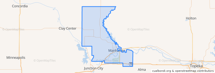 Mapa de ubicacion de Riley County.