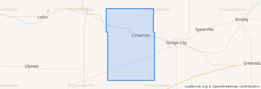 Mapa de ubicacion de Gray County.