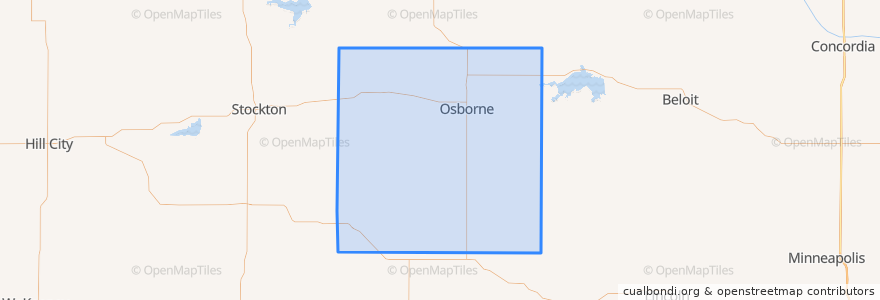 Mapa de ubicacion de Osborne County.