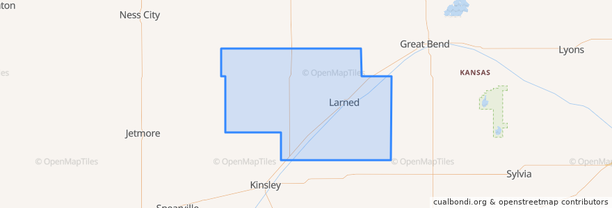 Mapa de ubicacion de Pawnee County.