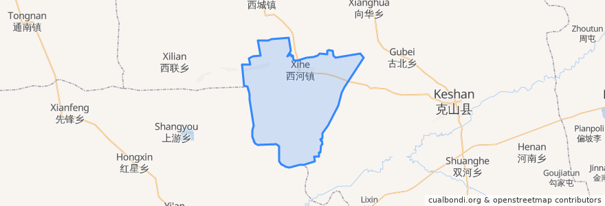 Mapa de ubicacion de 西河镇.