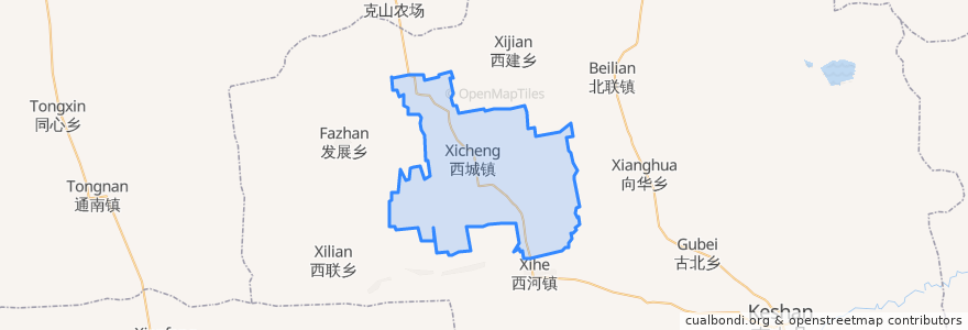 Mapa de ubicacion de 西城镇.