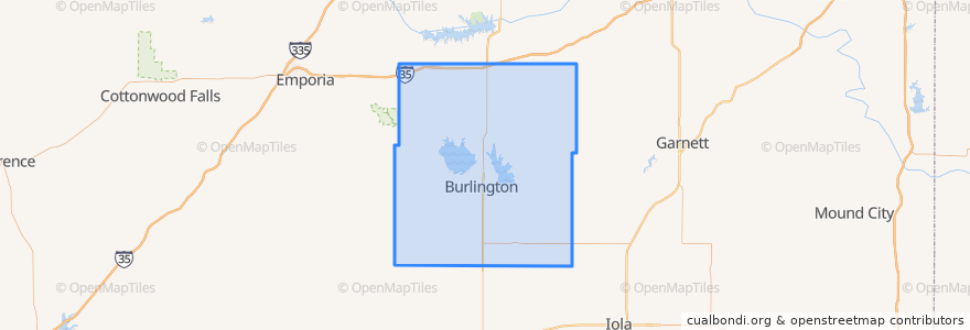 Mapa de ubicacion de Coffey County.