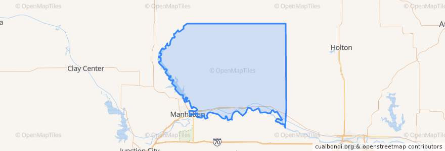 Mapa de ubicacion de Pottawatomie County.