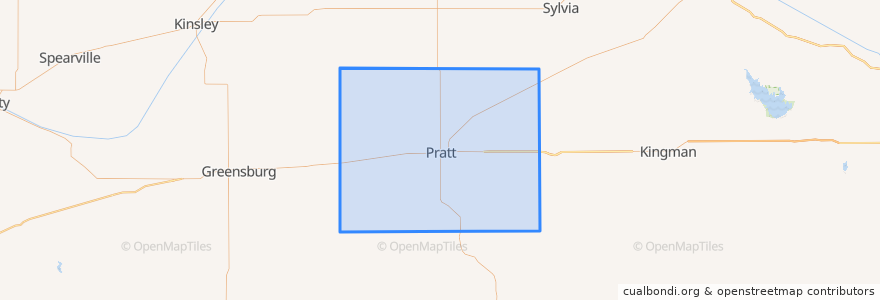 Mapa de ubicacion de Pratt County.