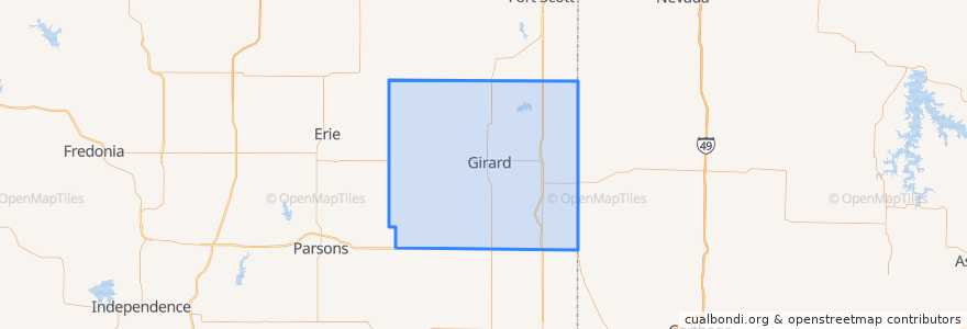 Mapa de ubicacion de Crawford County.