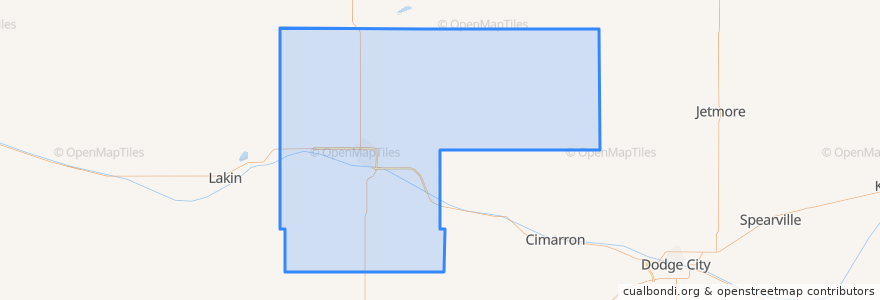 Mapa de ubicacion de Finney County.