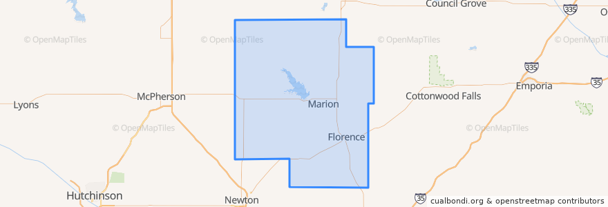 Mapa de ubicacion de Marion County.