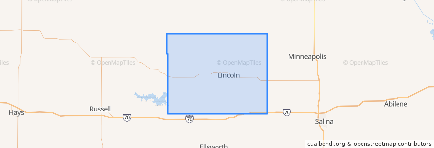 Mapa de ubicacion de Lincoln County.