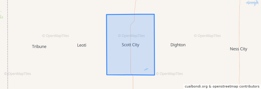 Mapa de ubicacion de Scott County.