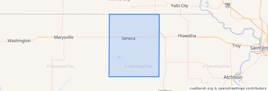 Mapa de ubicacion de Nemaha County.