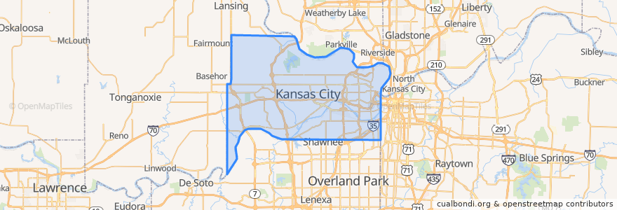 Mapa de ubicacion de Wyandotte County.