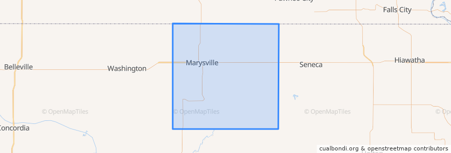 Mapa de ubicacion de Marshall County.