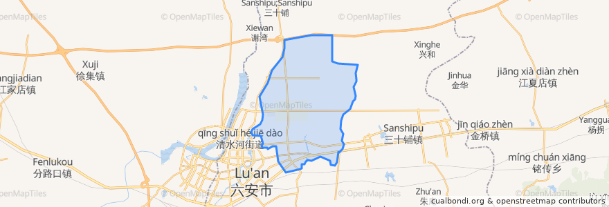 Mapa de ubicacion de 六安经济技术开发区.