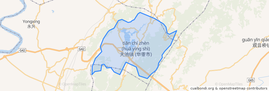 Mapa de ubicacion de 天池镇.