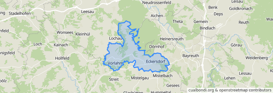 Mapa de ubicacion de Eckersdorf.