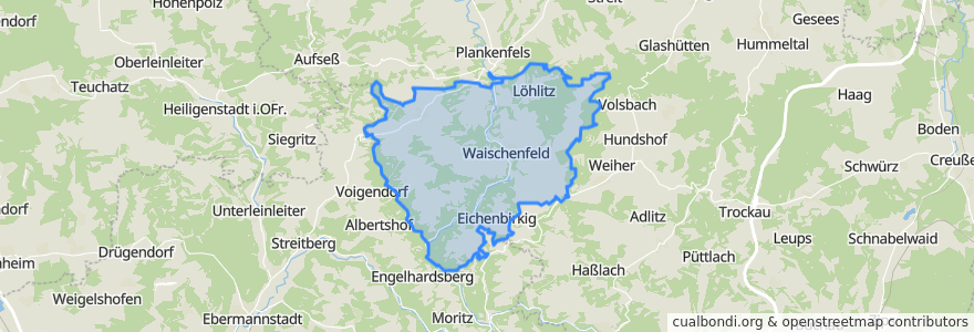 Mapa de ubicacion de Waischenfeld.