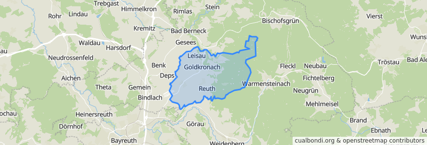 Mapa de ubicacion de Goldkronach.