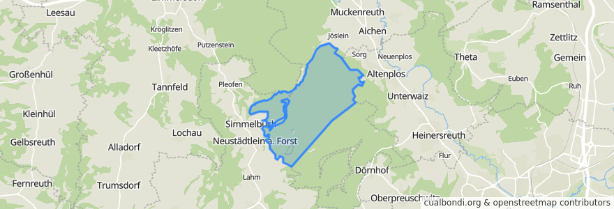 Mapa de ubicacion de Forst Neustädtlein am Forst.