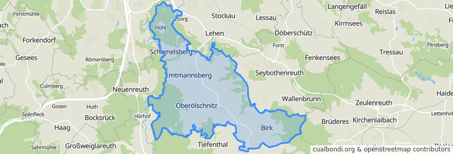 Mapa de ubicacion de Emtmannsberg.