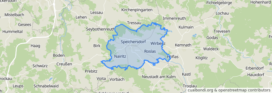 Mapa de ubicacion de Speichersdorf.