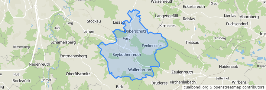 Mapa de ubicacion de Seybothenreuth.