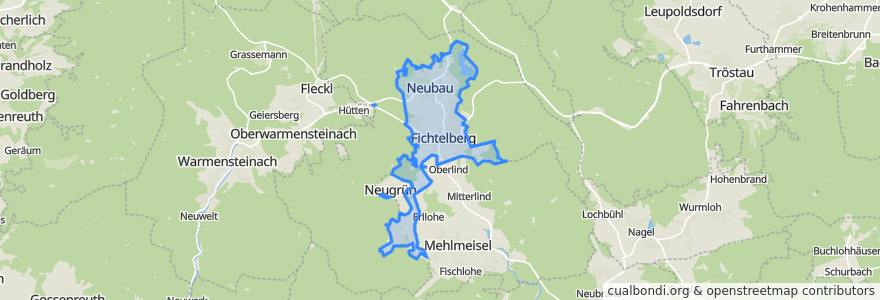 Mapa de ubicacion de Fichtelberg.