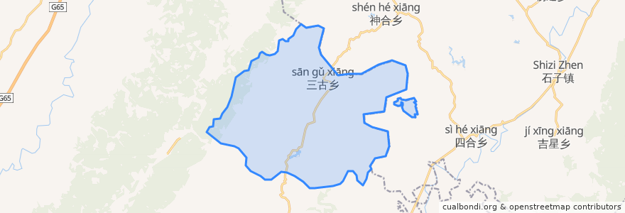 Mapa de ubicacion de Sangu.