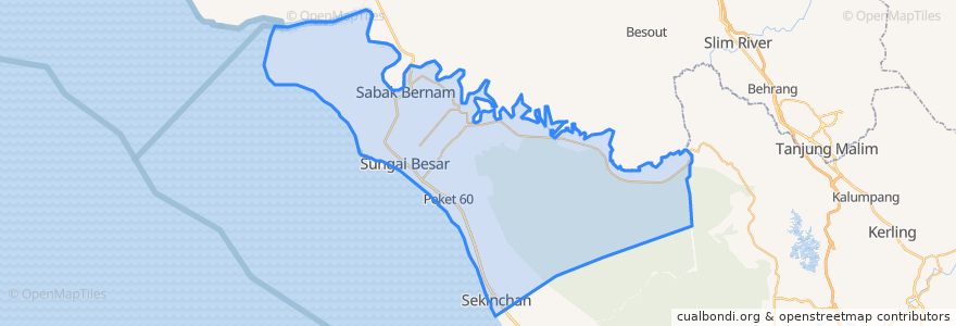 Mapa de ubicacion de Sabak Bernam.