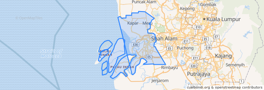 Mapa de ubicacion de Bandaraya Klang.