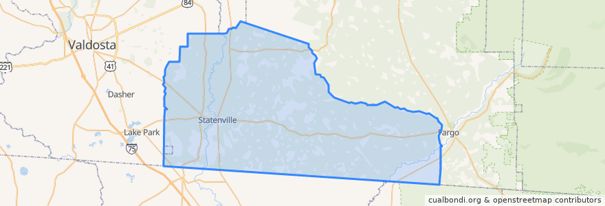 Mapa de ubicacion de Echols County.