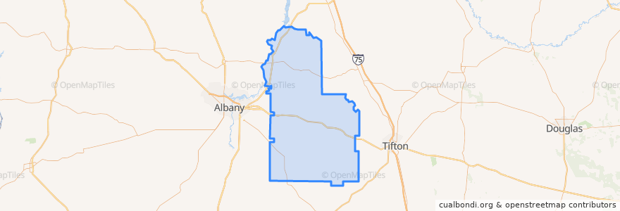 Mapa de ubicacion de Worth County.