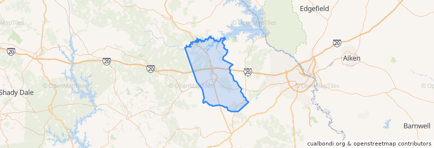 Mapa de ubicacion de McDuffie County.