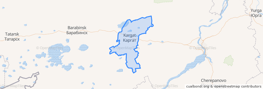 Mapa de ubicacion de Каргатский район.