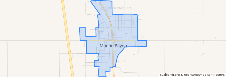 Mapa de ubicacion de Mound Bayou.