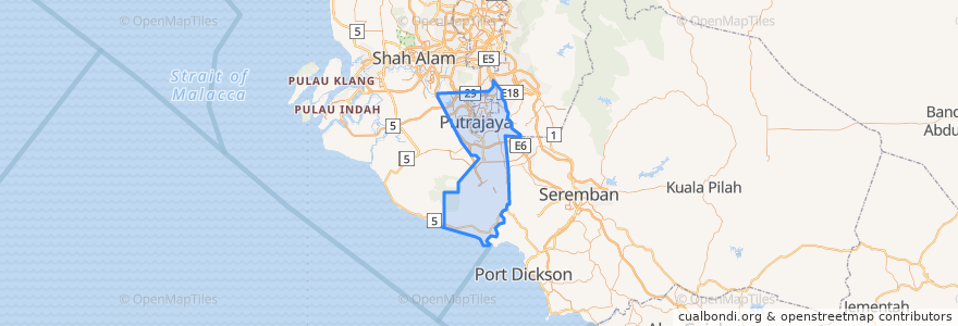 Mapa de ubicacion de Сепанг.